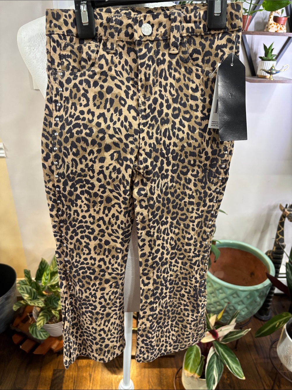 Star ride Leopard Print Kids Flared Pants - size 4
